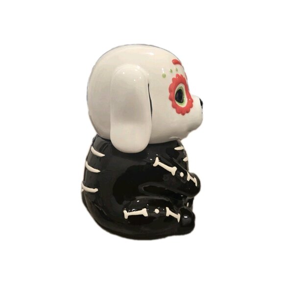 New Halloween Spooky Ceramic Day Of The Dead Dog Skeleton Cookie Jar Decorative - Picture 3 of 4